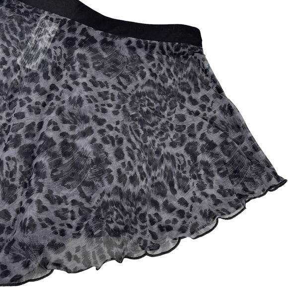 Bloch Ladies Janise Animal Print Mesh Pull On Skirt M Black Gray New - Picture 11 of 12